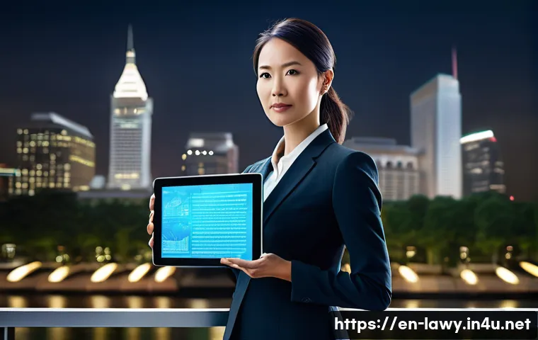 변호사와 최신 법률 판례 공유 - **A Steadfast Legal Navigator:** A determined, professional female lawyer in her late 30s, dressed i...