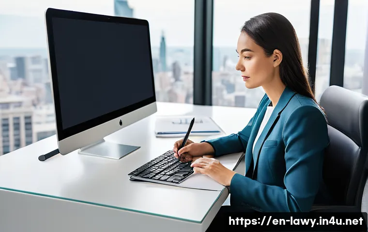 변호사와 법률 소송 관리 시스템 - **Prompt 1: Streamlining Legal Workflows**
A professional, confident female lawyer in her early ...
